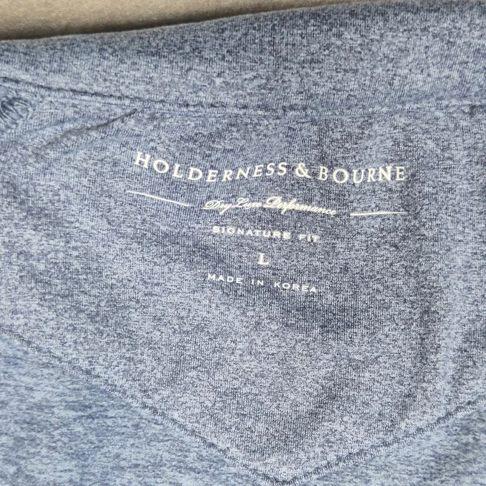 Holderness & Bourne Mens Dry-Luxe Performance Quarter Zip Pullover Blue Large
